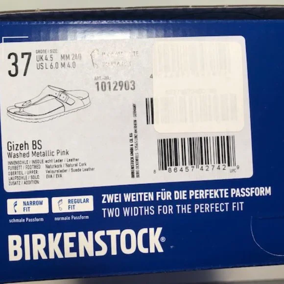 Birkenstock Gizeh BS Leather Thong Sandal. Metallic. Pink. Gold. Size: 6, 7, 10 - Picture 12 of 12